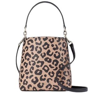 Kate Spade New York Darcy Graphic Leopard Small Bucket Bag